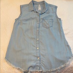 Liverpool light denim sleeveless shirt M